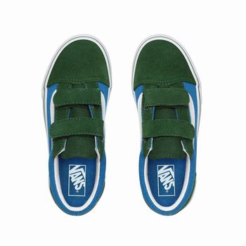 Detske Tenisky Vans 2-Tone Old Skool V (4-8 years) Modre/Zelene VA01IXTAC